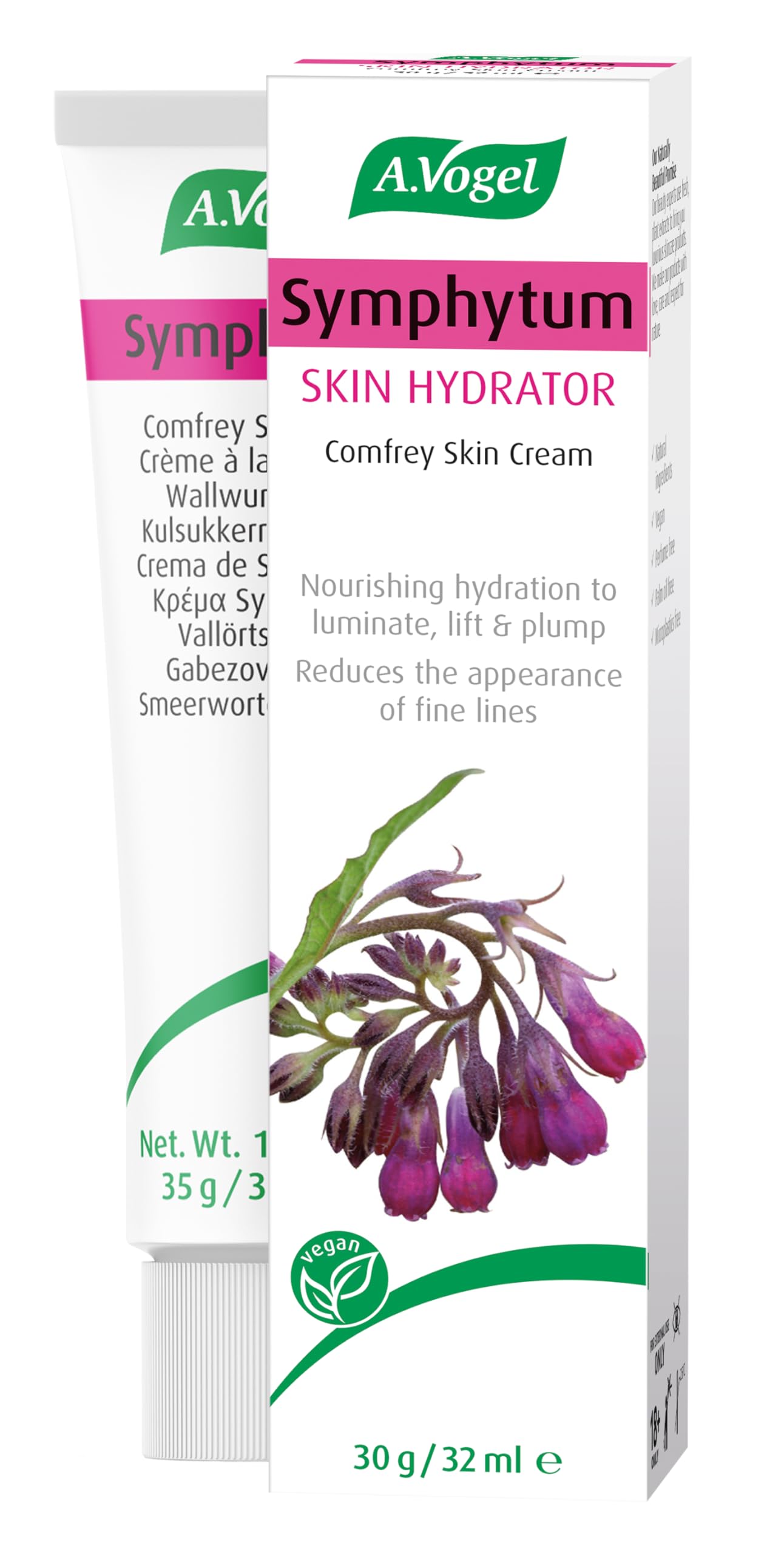 Crème Avogel à la consoude 35 g emballage pratique pour visage et mains, protection des zones exposées.