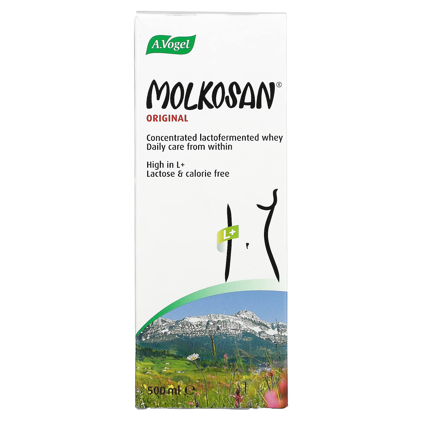 A.Vogel Molkosan, bouteille de liquide, source d'acide lactique et potassium utile au quotidien.