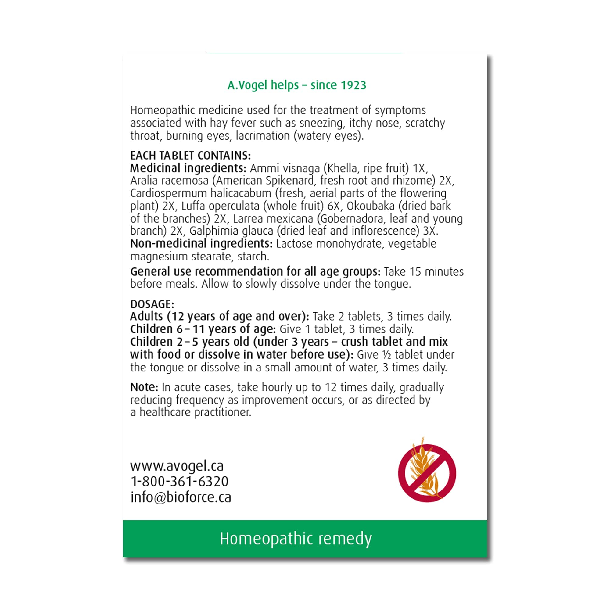 A.Vogel Pollinosan TB – tablettes faciles à prendre pour le confort nasal.