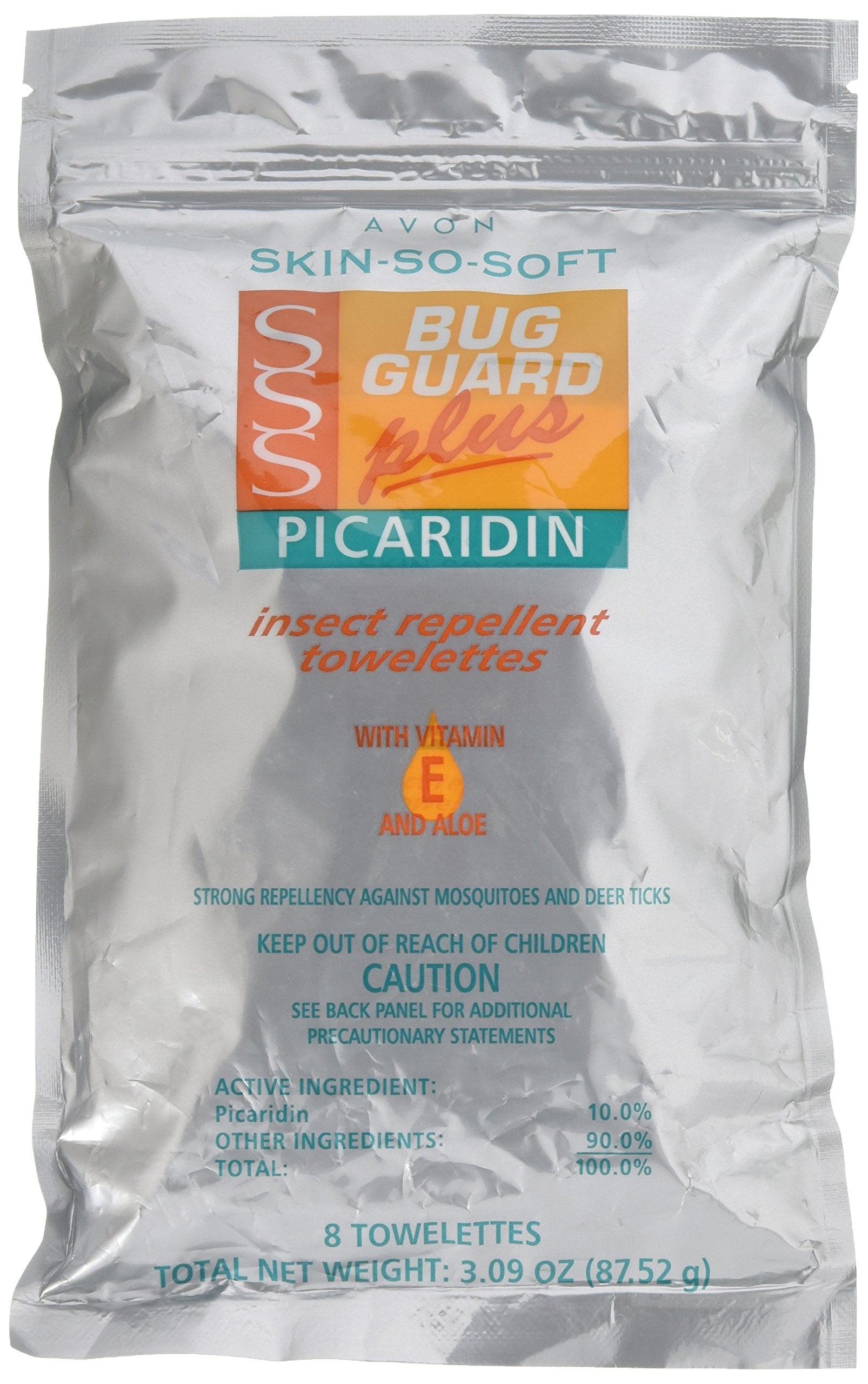 AVON Skin So Soft Bug Guard Plus Picaridin, lingette anti-insectes offrant une protection en extérieur.
