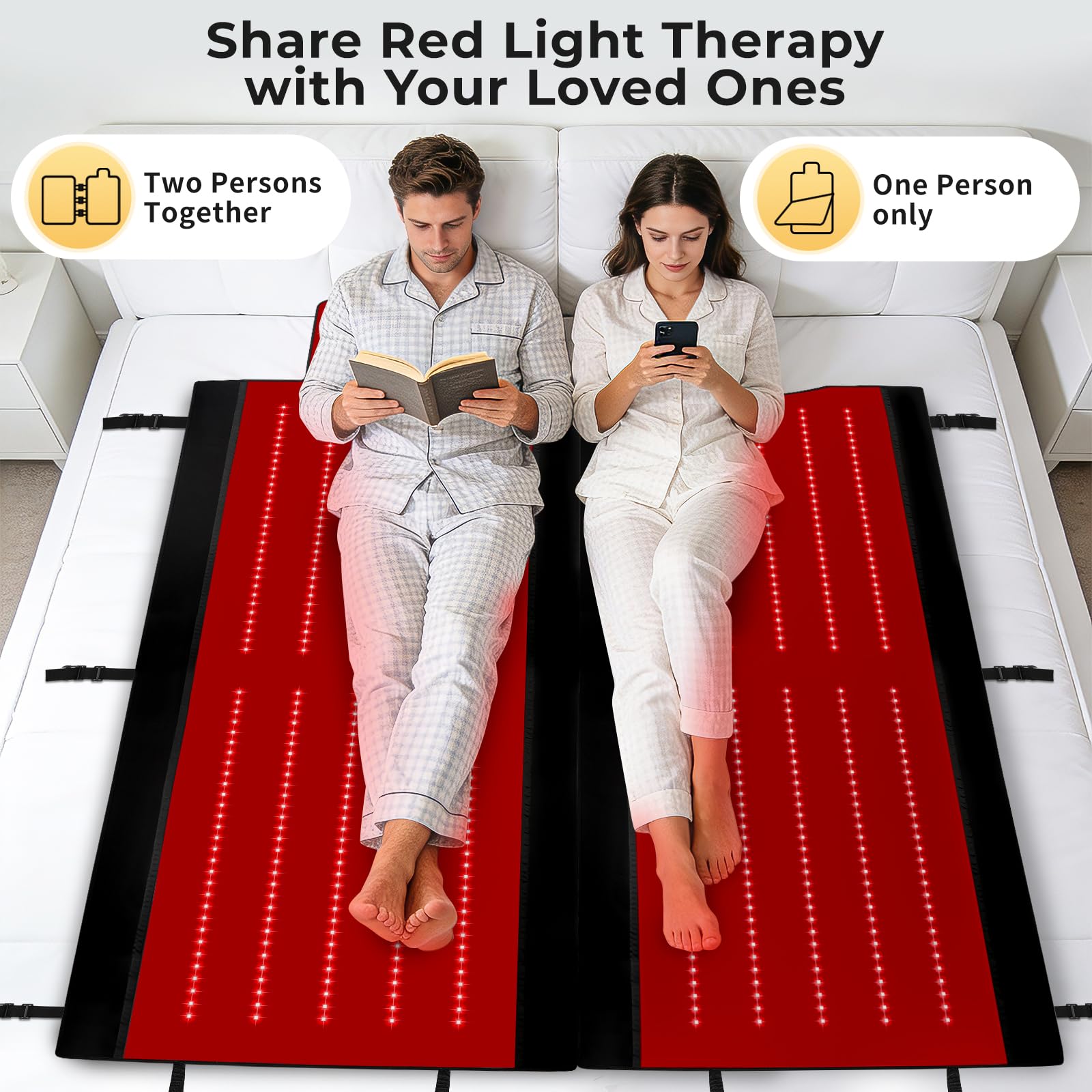 AVZAVZ tapis lumineux 660nm/850nm, couverture du corps pour détente.