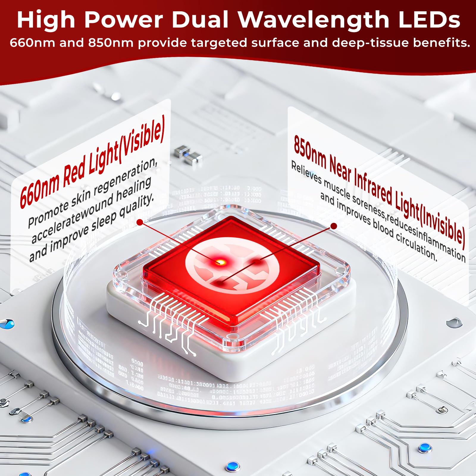 AVZAVZ Tapis luminothérapie doubles longueurs d'onde relief ciblé et récupération