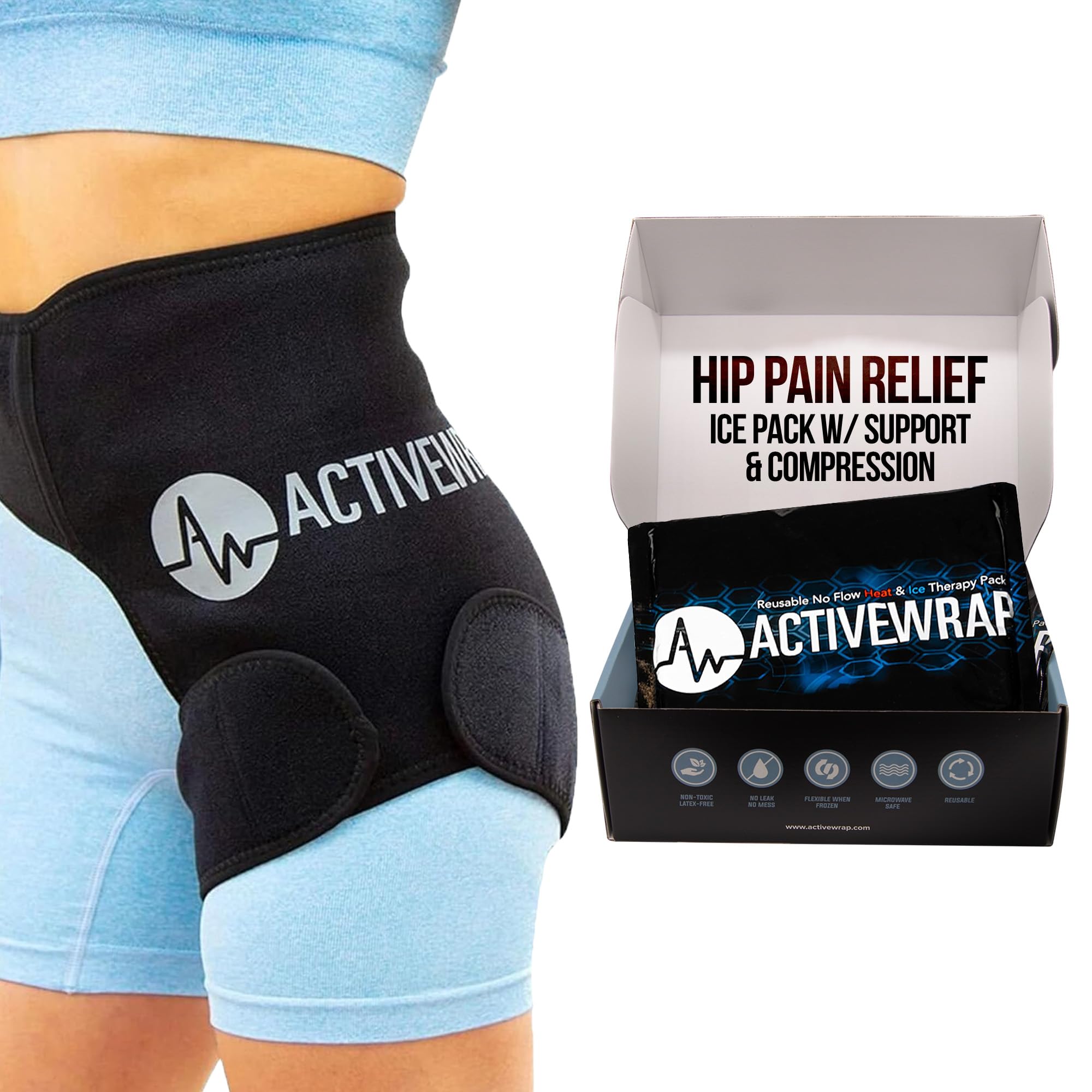 ActiveWrap hanche avec gel plat 10x10 pour soulagement ciblé