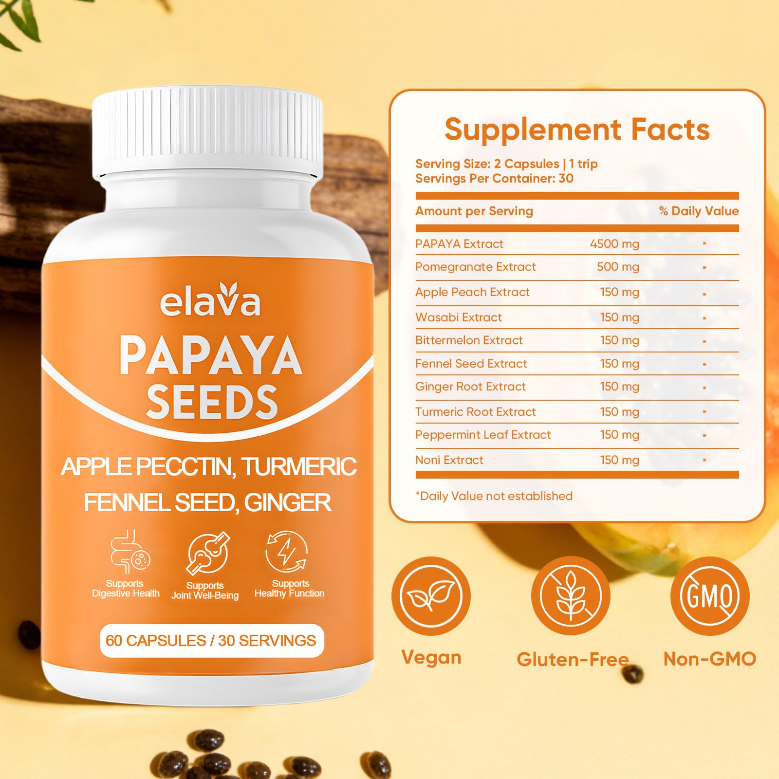 Boîte de capsules véganes Awjsde Elava prête à l'emploi.