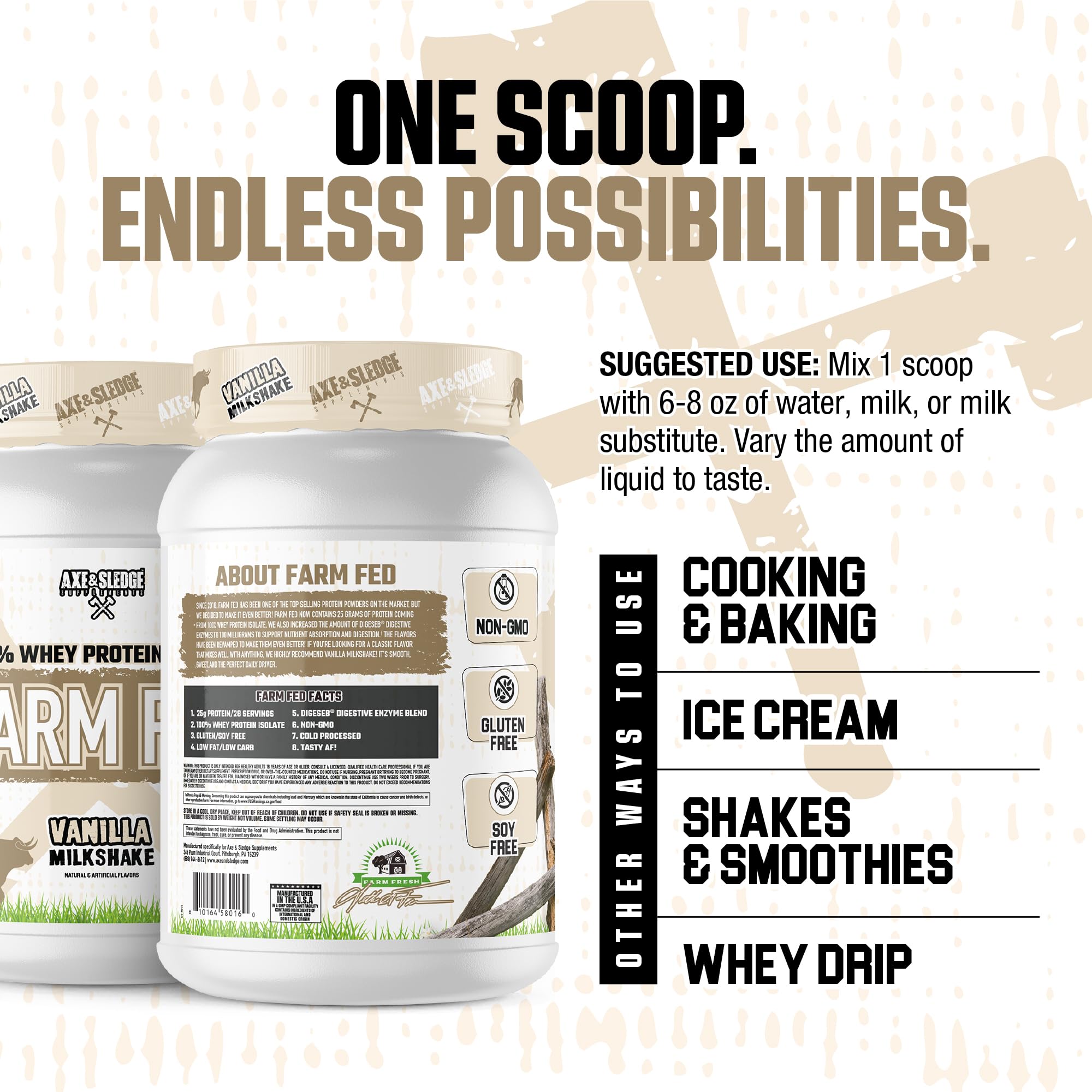 Portion unique Farm Fed Protéine Isolate – dosage simple pour entraînement