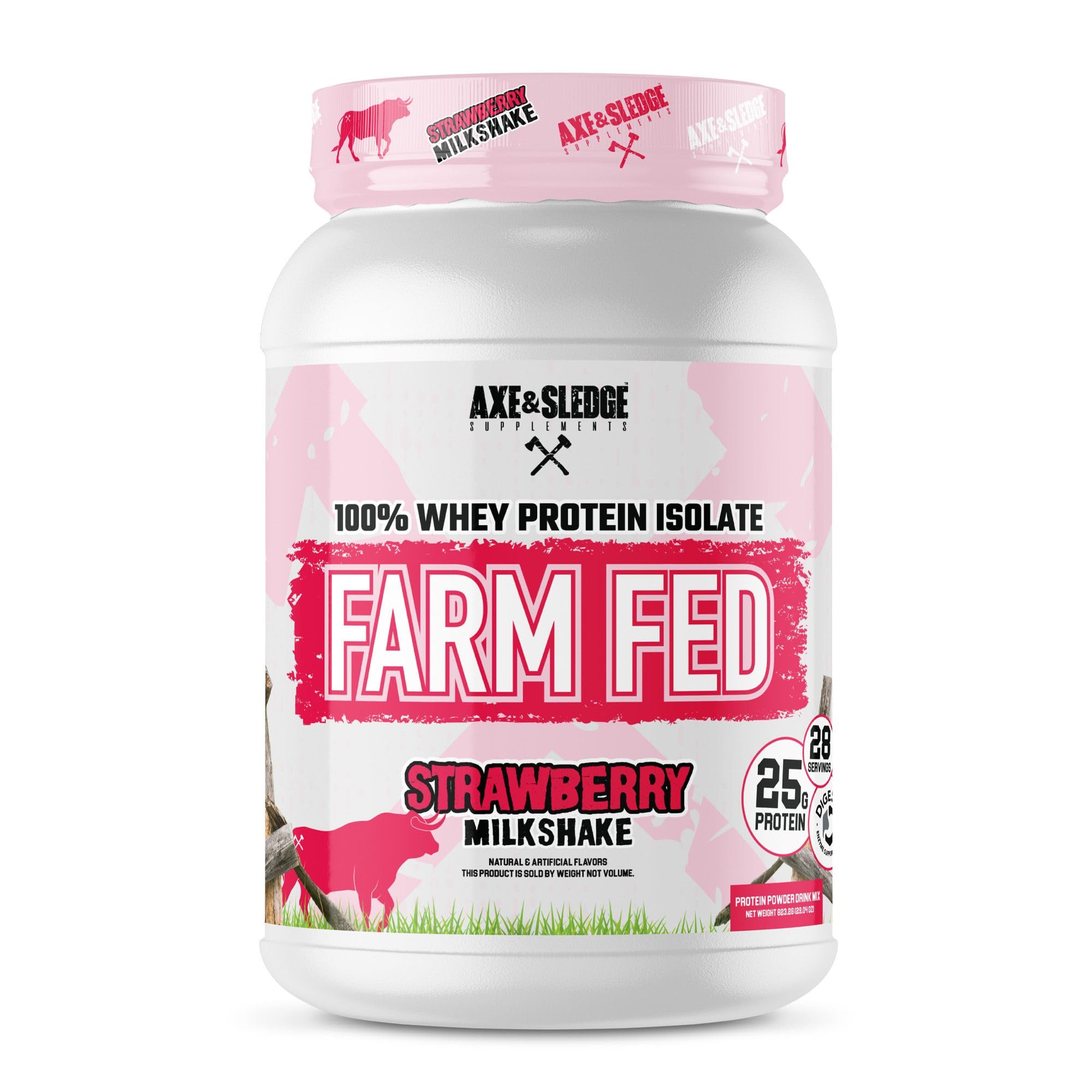 Axe & Sledge Farm Fed Whey Isolate, 25 g, récupération rapide après l'entraînement.