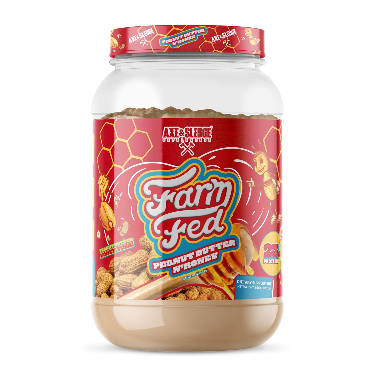 Axe & Sledge Farm Fed – flacon whey isolate pour récupération rapide.