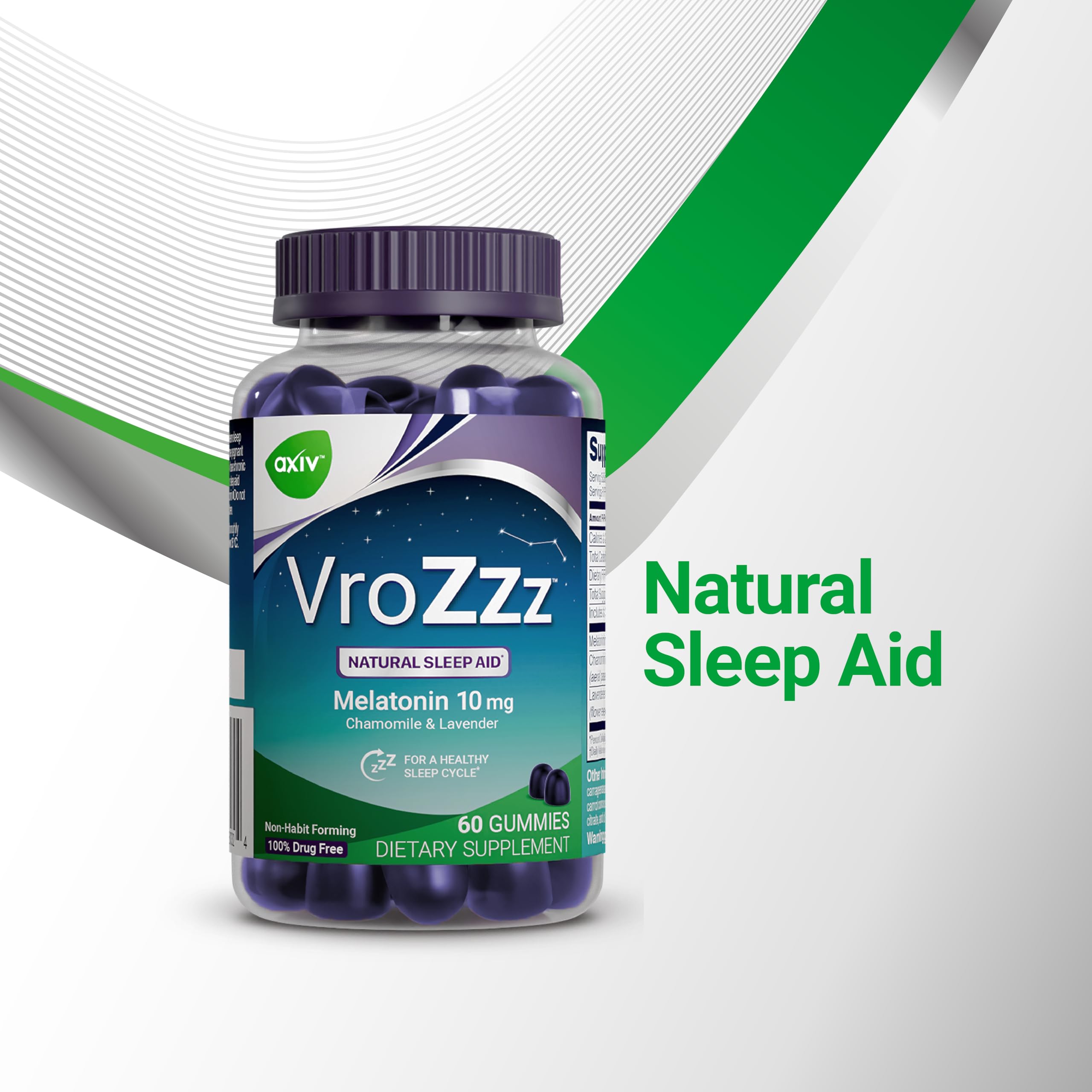 AXIV VroZzz Gommes - saveur myrtille-vanille, plaisir fruité avant le coucher.