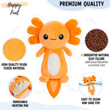 Doudou axolotl chauffant et polyvalent, usage quotidien relaxant