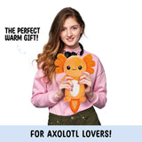 Coussin doux axolotl Happy Fuel, chauffage rapide et matériaux naturels
