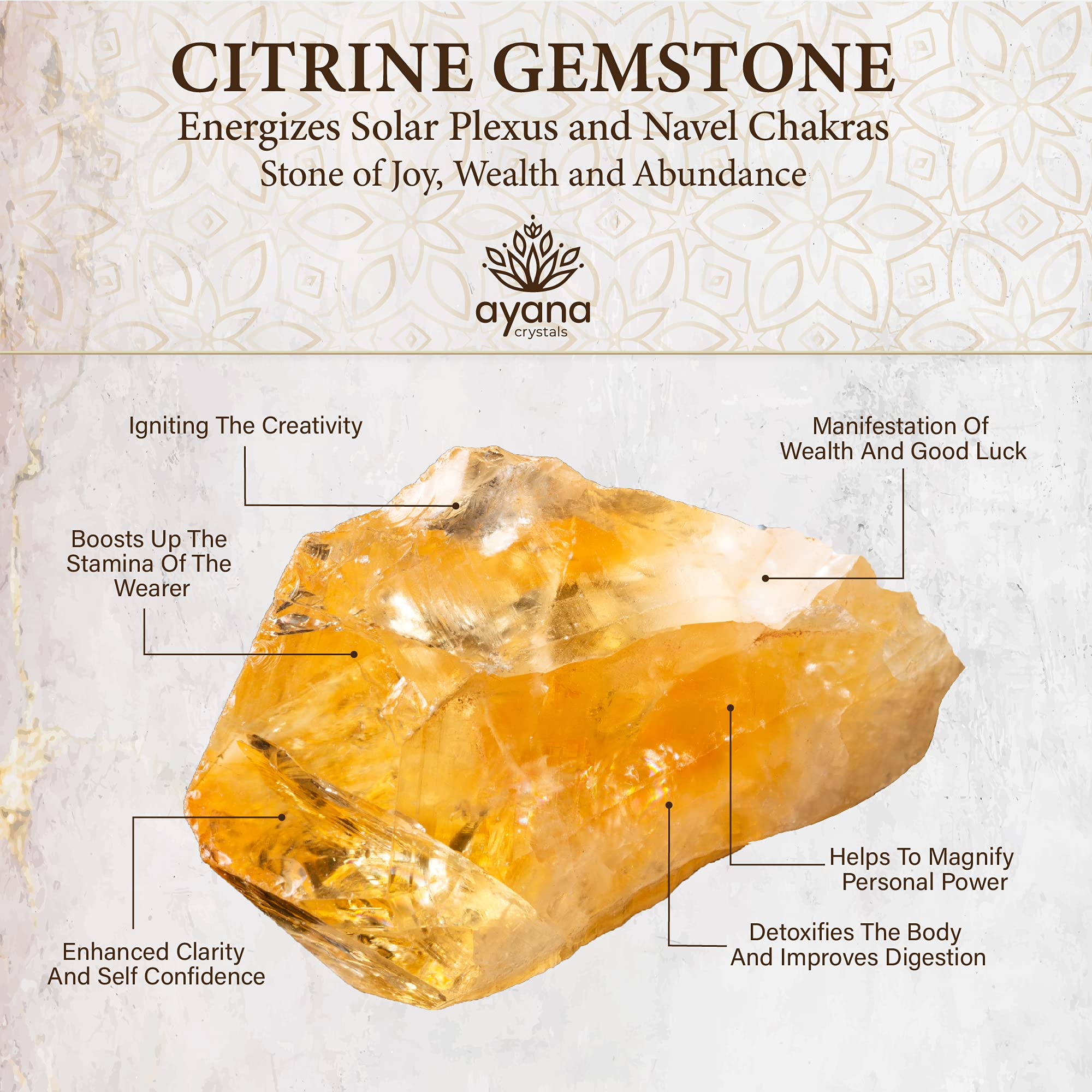 Ambiance zen – Ayana Citrine Pendentif utilisé lors méditation et rituels.