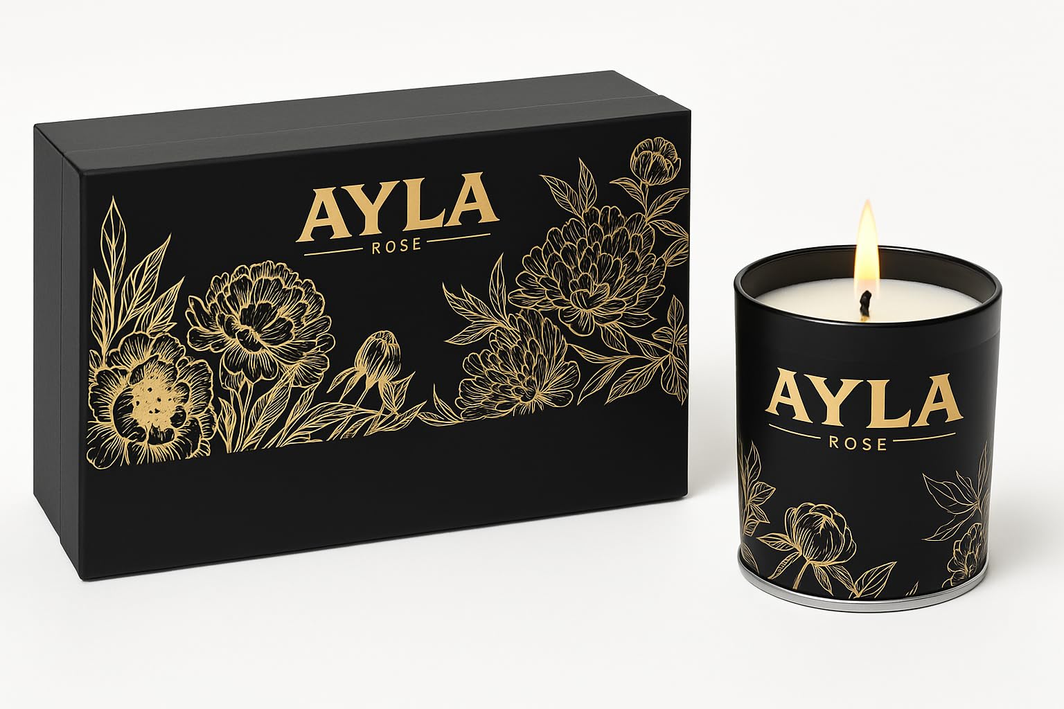 AYLA ROSE – Bougie santal, chaleur réconfortante pour méditation et détente