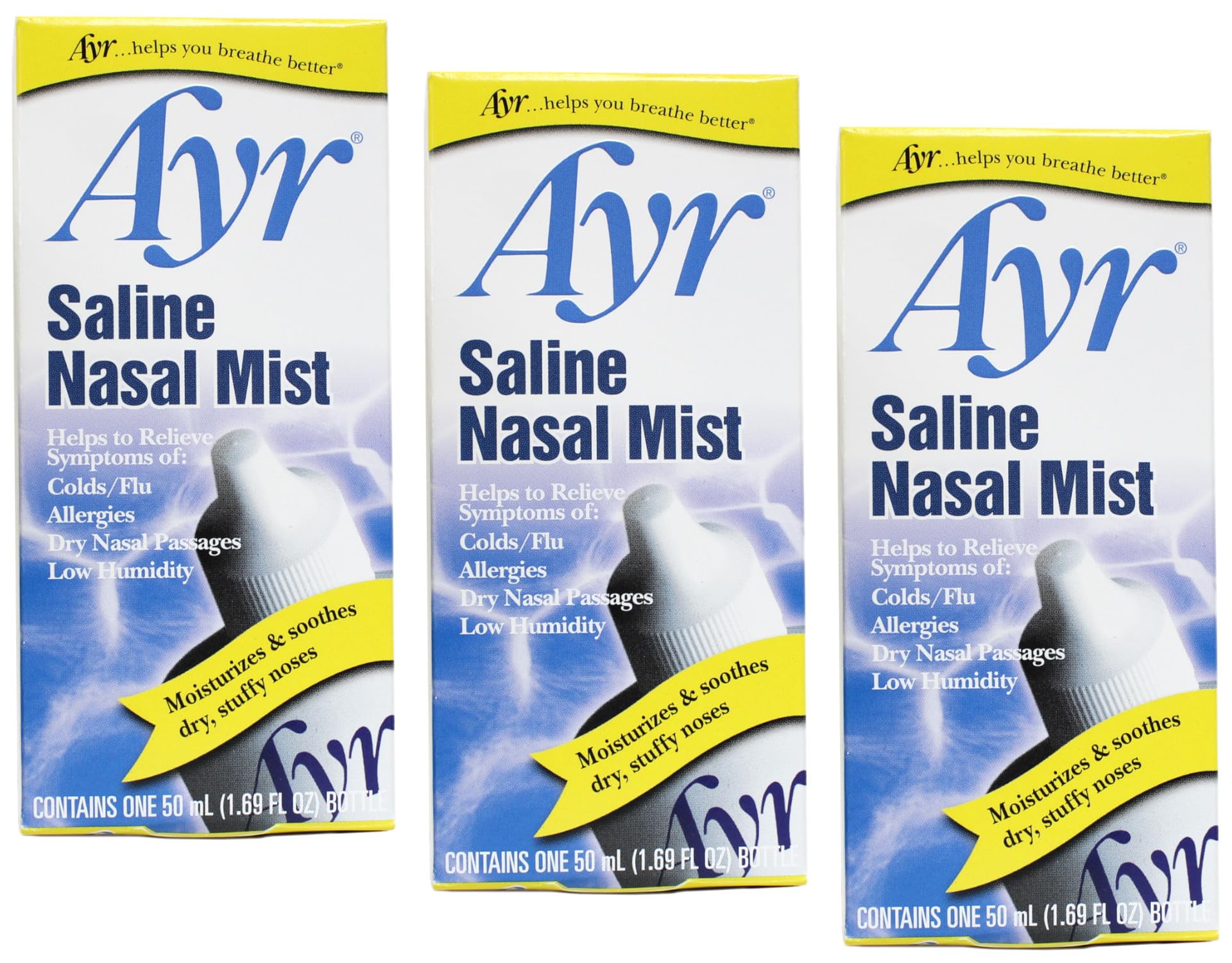 Ayr brume nasale saline, flacon 50 ml, soulage le nez bouché