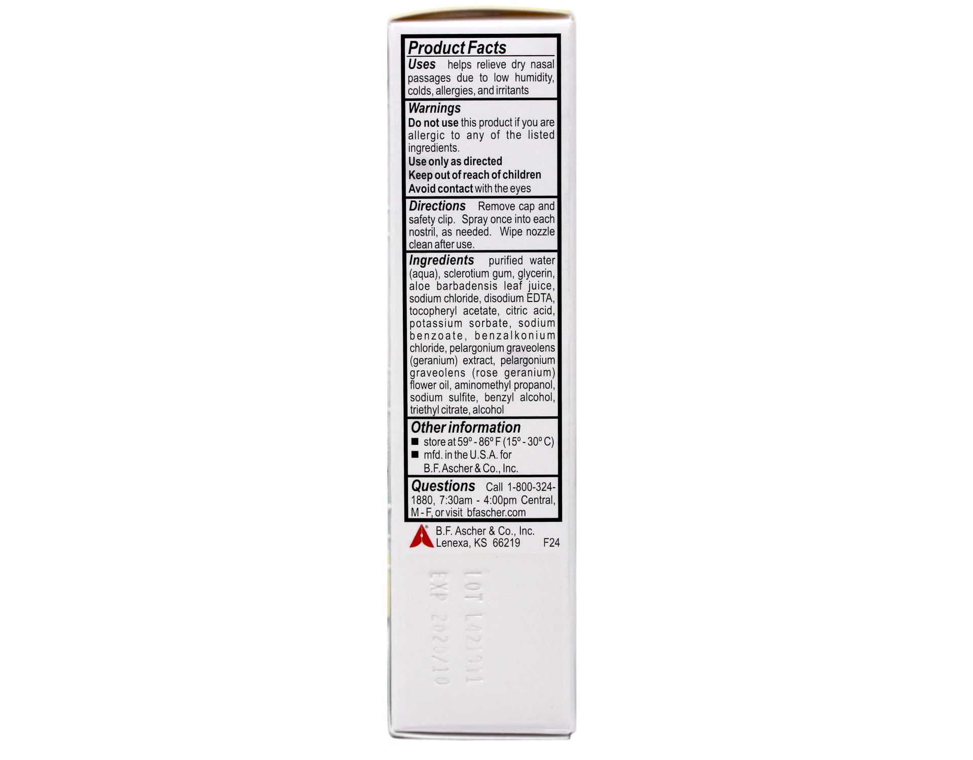 Spray nasal AYR, application facile avec capuchon de sécurité.