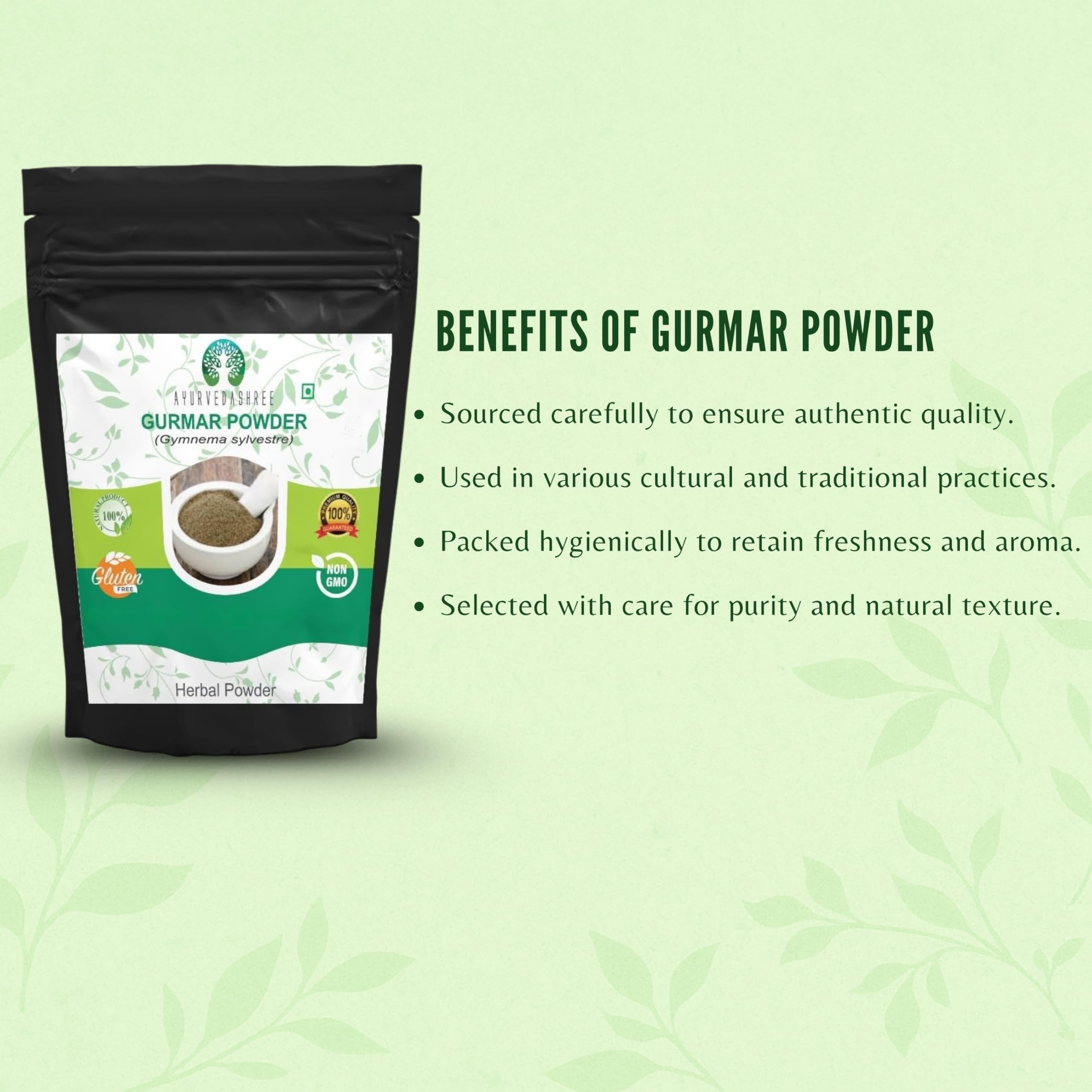 AYURVEDASHREE Gymnema-sylvestre-poudre-infusion infuser facilement pour une boisson apaisante.