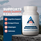 Ayush Herbs Ashwagandha flacon — emballage pratique pour routine bien-être.