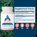 Ayush Herbs Ashwagandha poudre racine — poudre pure pour soutien du calme.