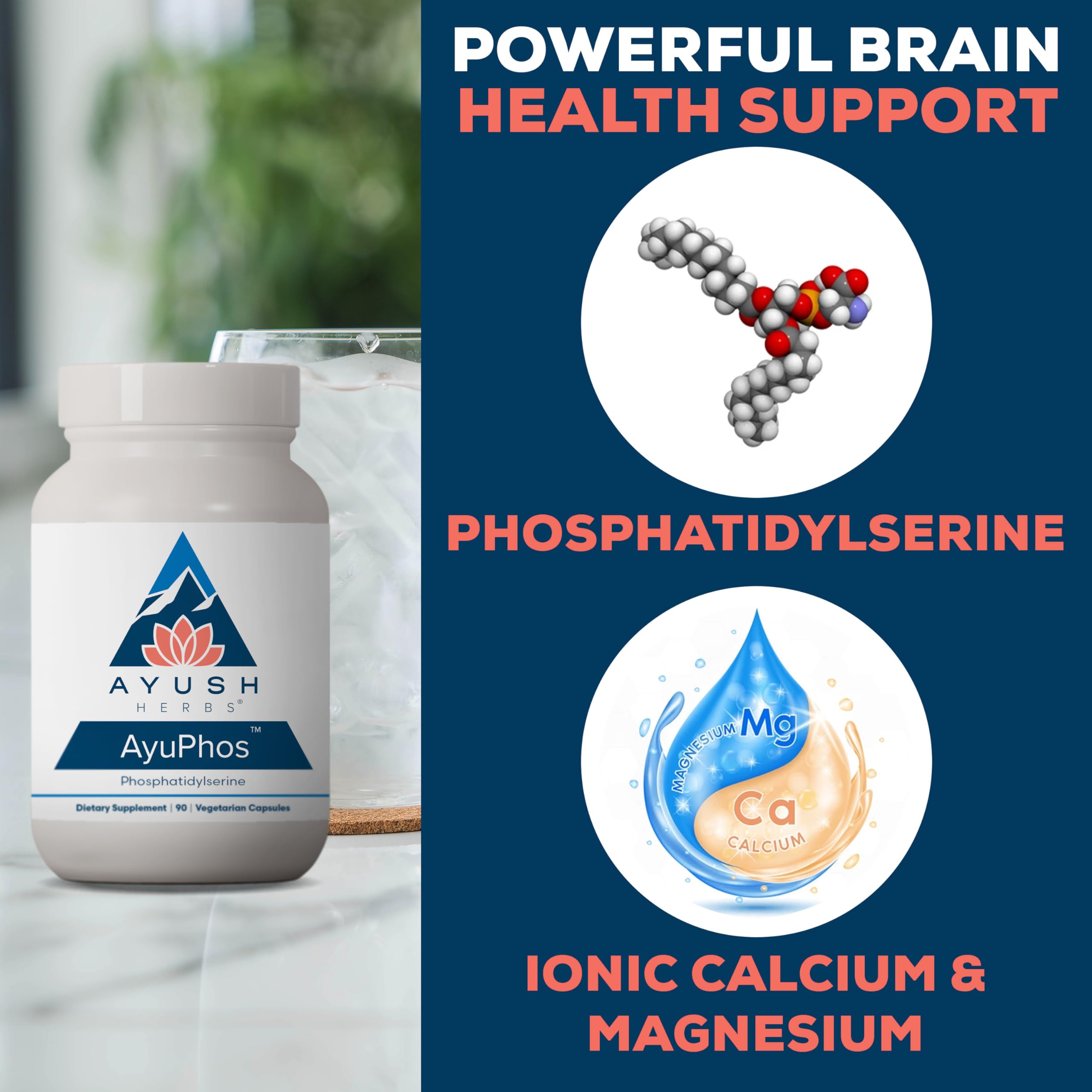 Capsules AyuPhos en gros plan, facilité d'ingestion quotidienne.