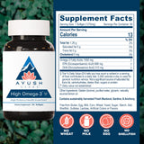 Formule docteur Ayush Herbs High Omega 3, pensée pour un usage quotidien sans allergènes.