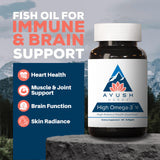 Gélules au citron Ayush Herbs High Omega 3, apport en oméga-3 pour la routine quotidienne.