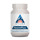 Ayush Herbs Neem Plus – bouteille montrant le flacon et soutien digestif naturel.