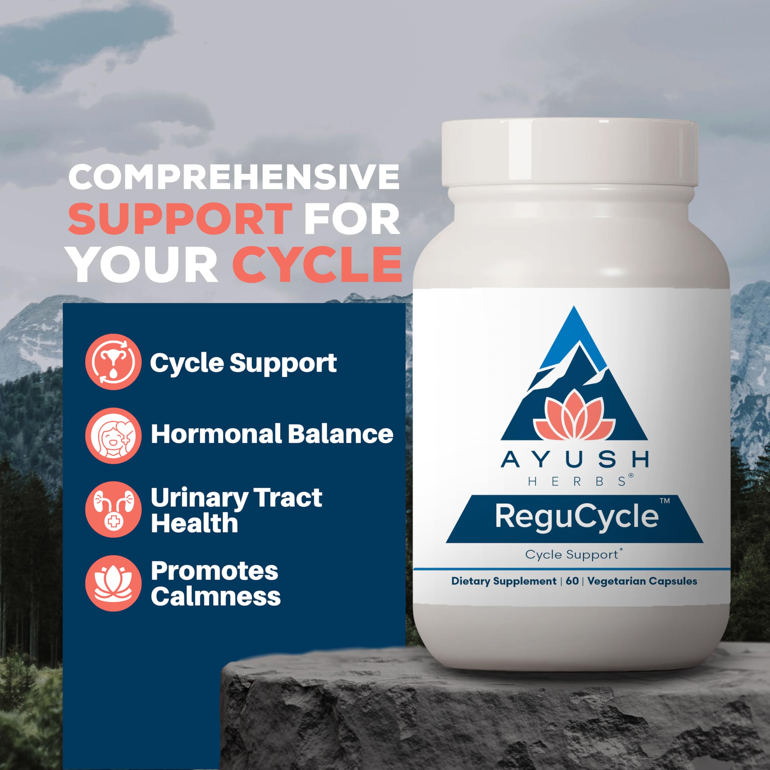Ayush Herbs Regu-Cycle extrait-dong-quai — ingrédient clé pour l'équilibre hormonal.