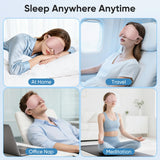 Utilisation du masque Azang au bureau pour sieste rapide et reposante.