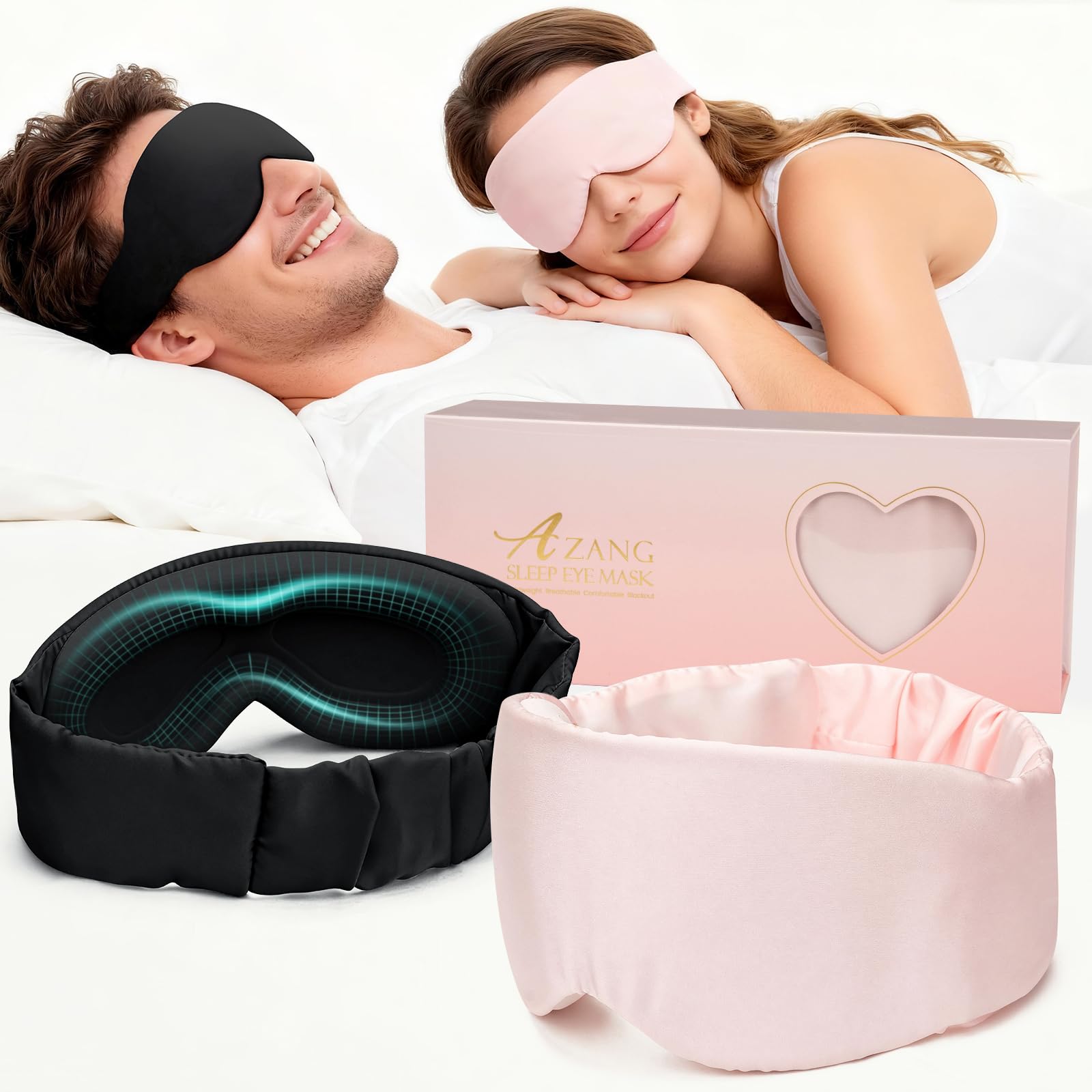Azang masque en soie offre obscurité totale pour dormir en voyage