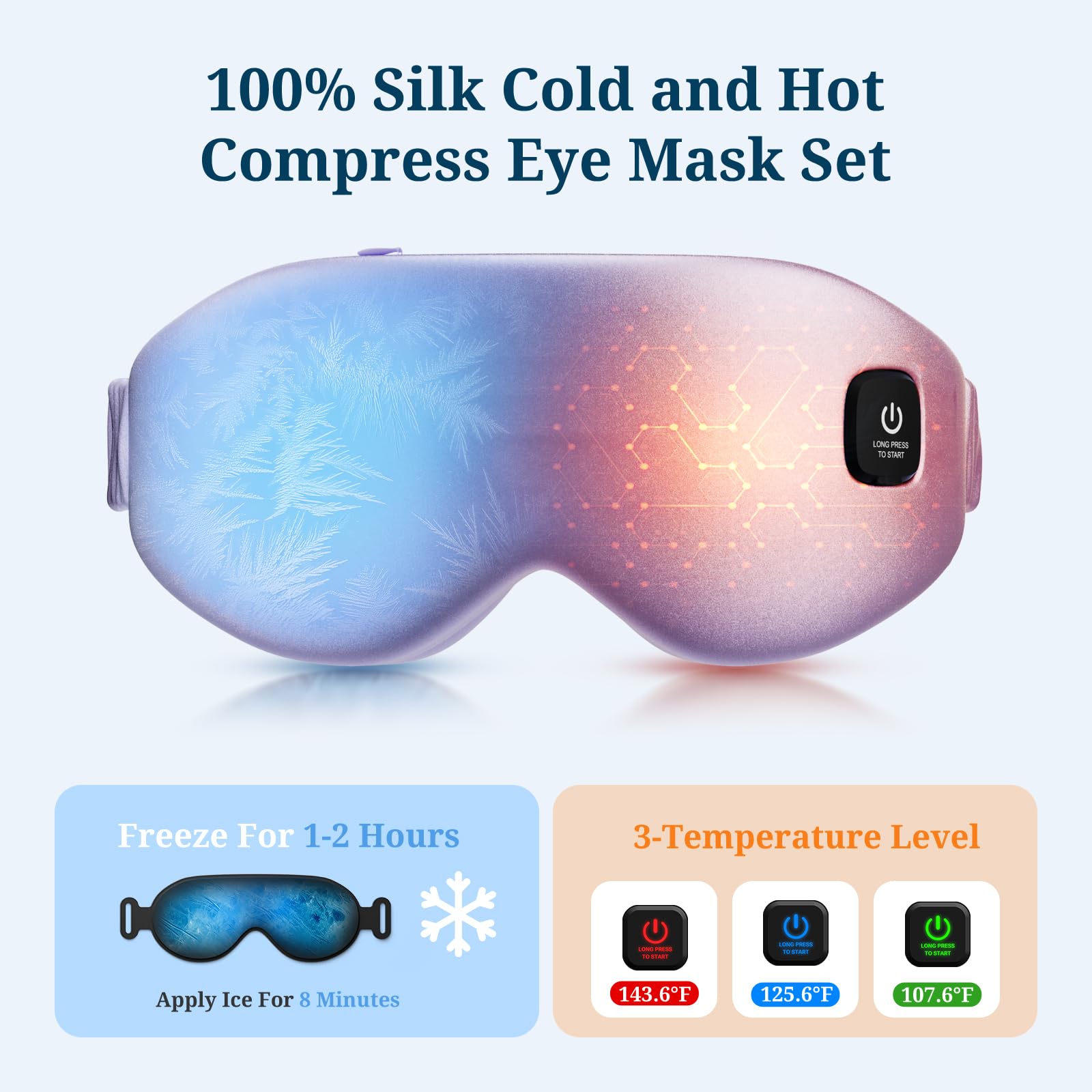 Azang masque yeux soie réglable par Velcro pour un port sûr.