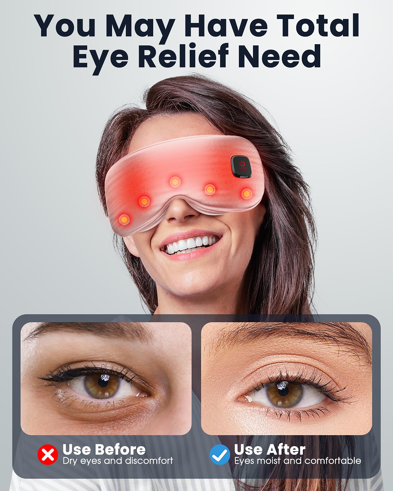 Azang masque-yeux thermique avec chauffage rapide et chaleur ciblée.