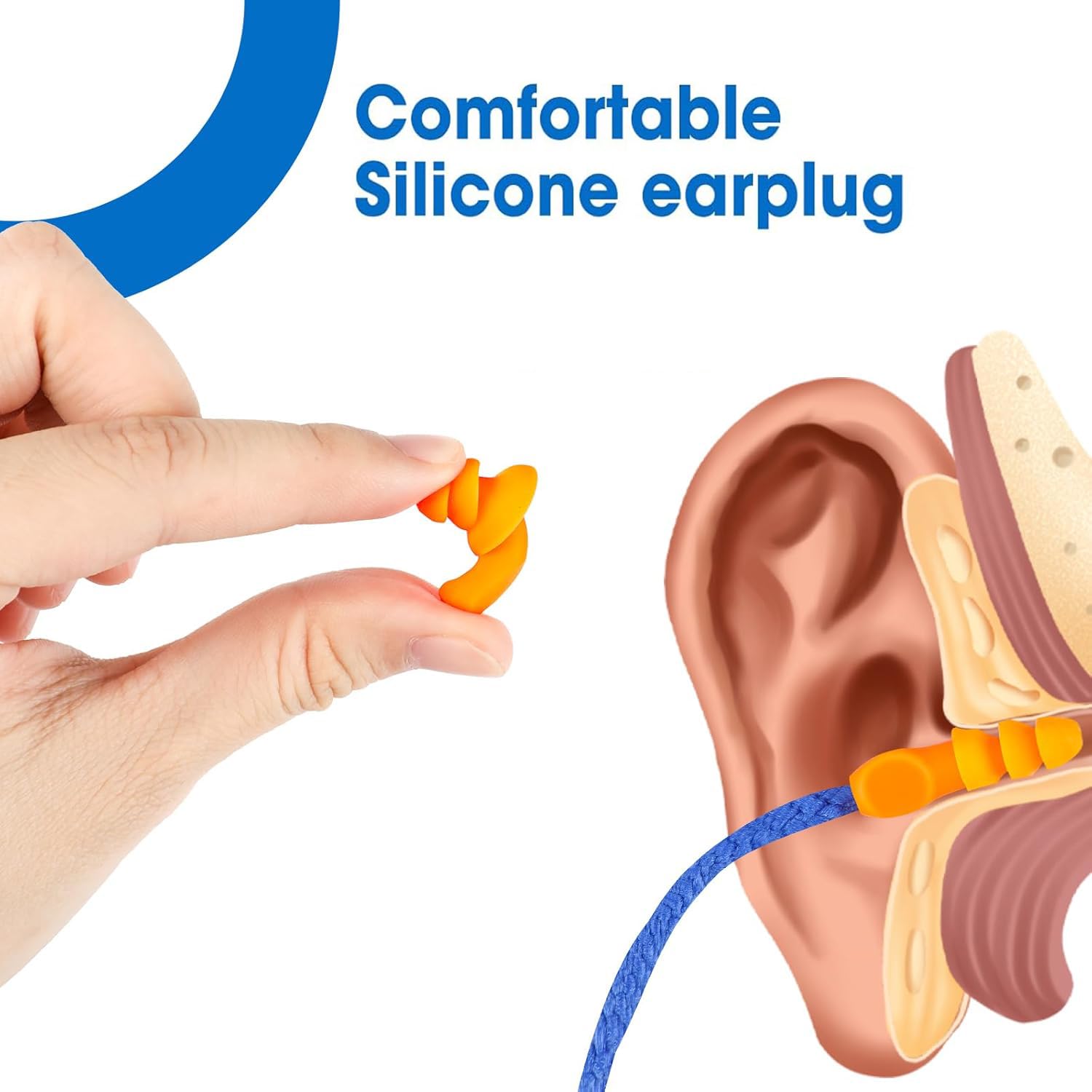 AZEN bouchons en silicone ultra-doux épousent la forme de l'oreille pour le confort.