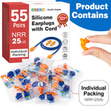 AZEN bouchons d'oreilles silicone avec cordon, faciles à emporter et à porter autour du cou.