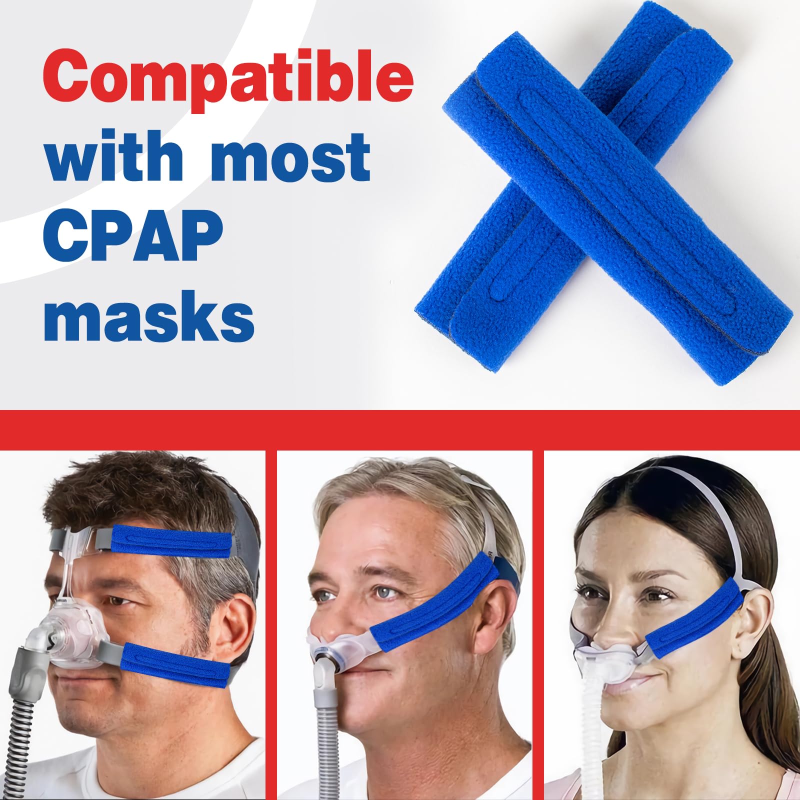 AZEN couvre-sangle CPAP longueur-reglable, s'adapte facilement à votre masque.