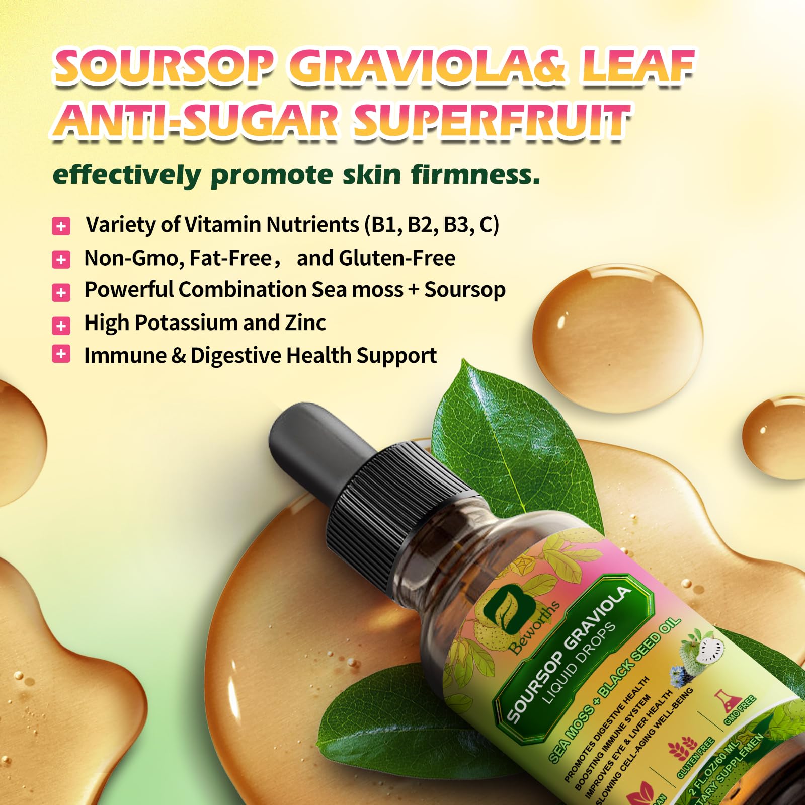 B BEWORTHS Corossol Liquide – extrait feuilles et fruits de corossol riches en antioxydants