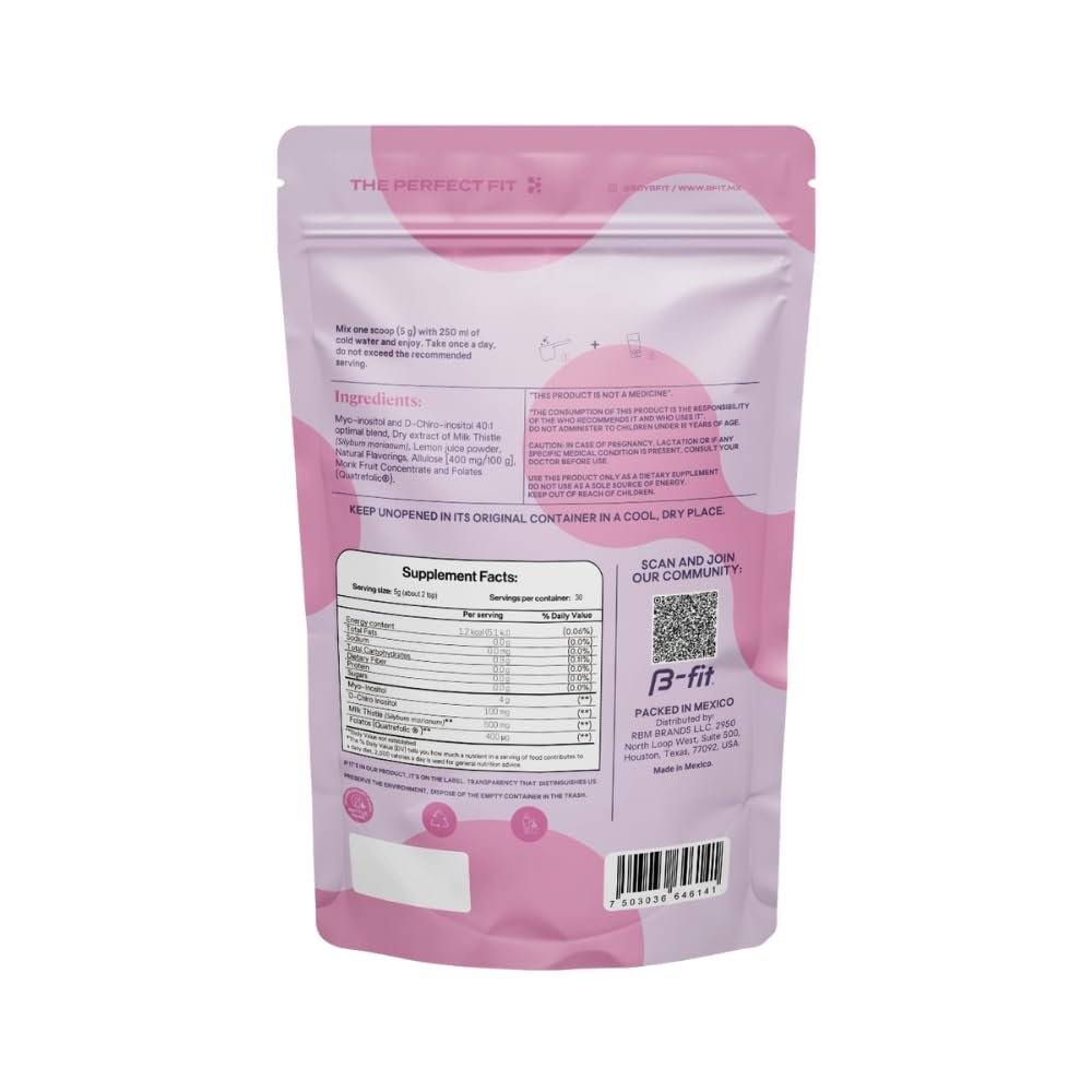 Cuillère-dose 5 g avec B-FIT B Inositol Balance, dissolution rapide.