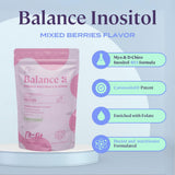 Mélange B-FIT B Inositol Balance dans une boisson, absorption rapide suggérée.