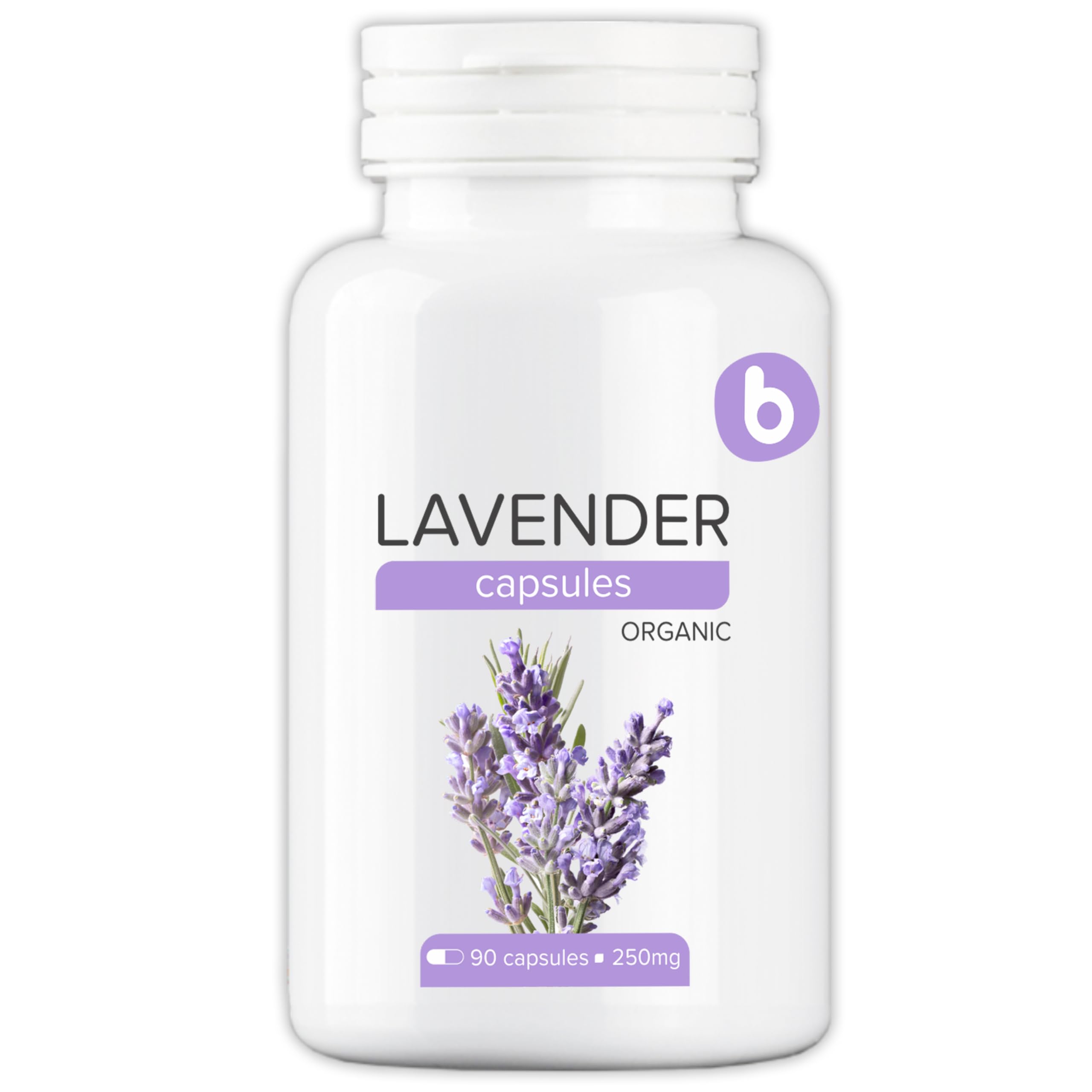b gélules lavande bio bouteille face, prise facile pour relaxer après le travail.