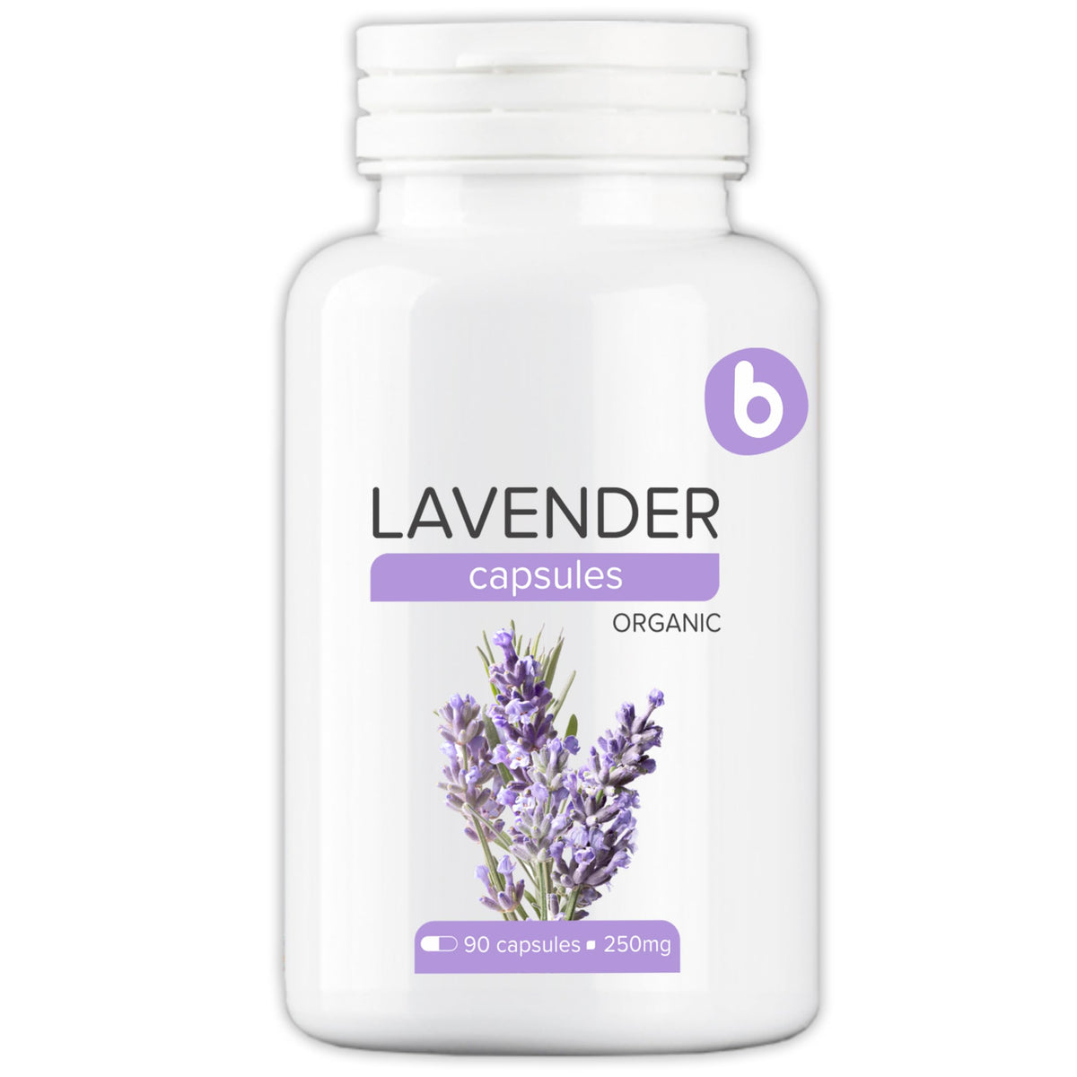 b gélules lavande bio bouteille face, prise facile pour relaxer après le travail.