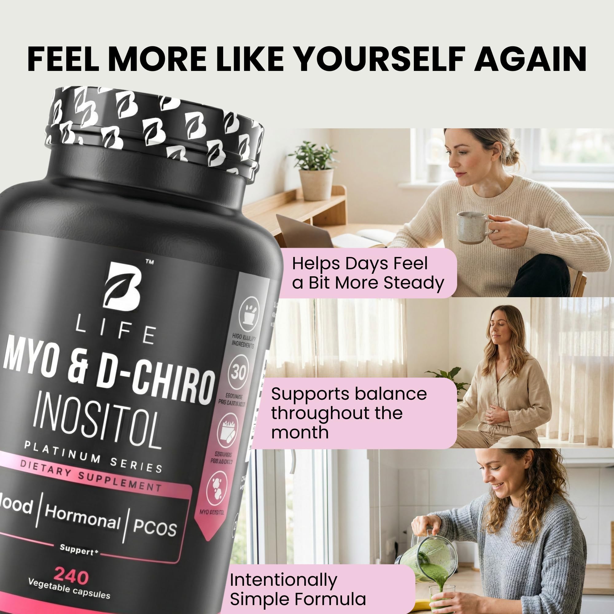 Gélules Myo-Inositol 40:1 - prise simple pour le bien-être quotidien.
