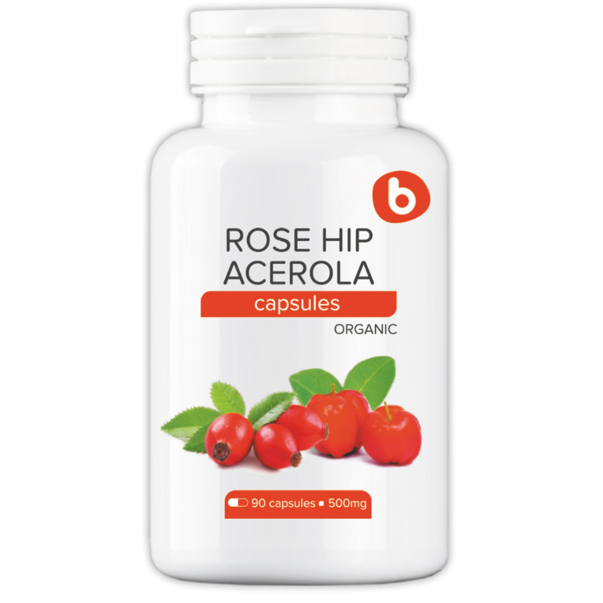 B Natural RoseHips & Acerola – bouteille montrant vitamine C naturelle et énergie