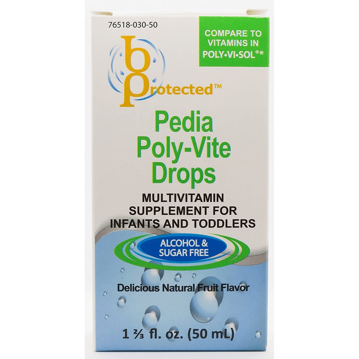 B Protected Pedia Poly-Vite gouttes - bouteille pratique pour usage quotidien.