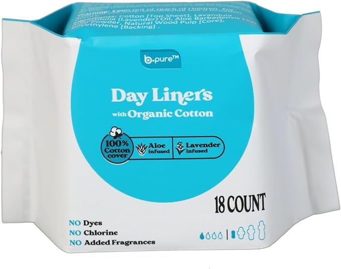 B.Pure protège-slip coton biologique lavande infusée, offre confort et fraîcheur au quotidien.