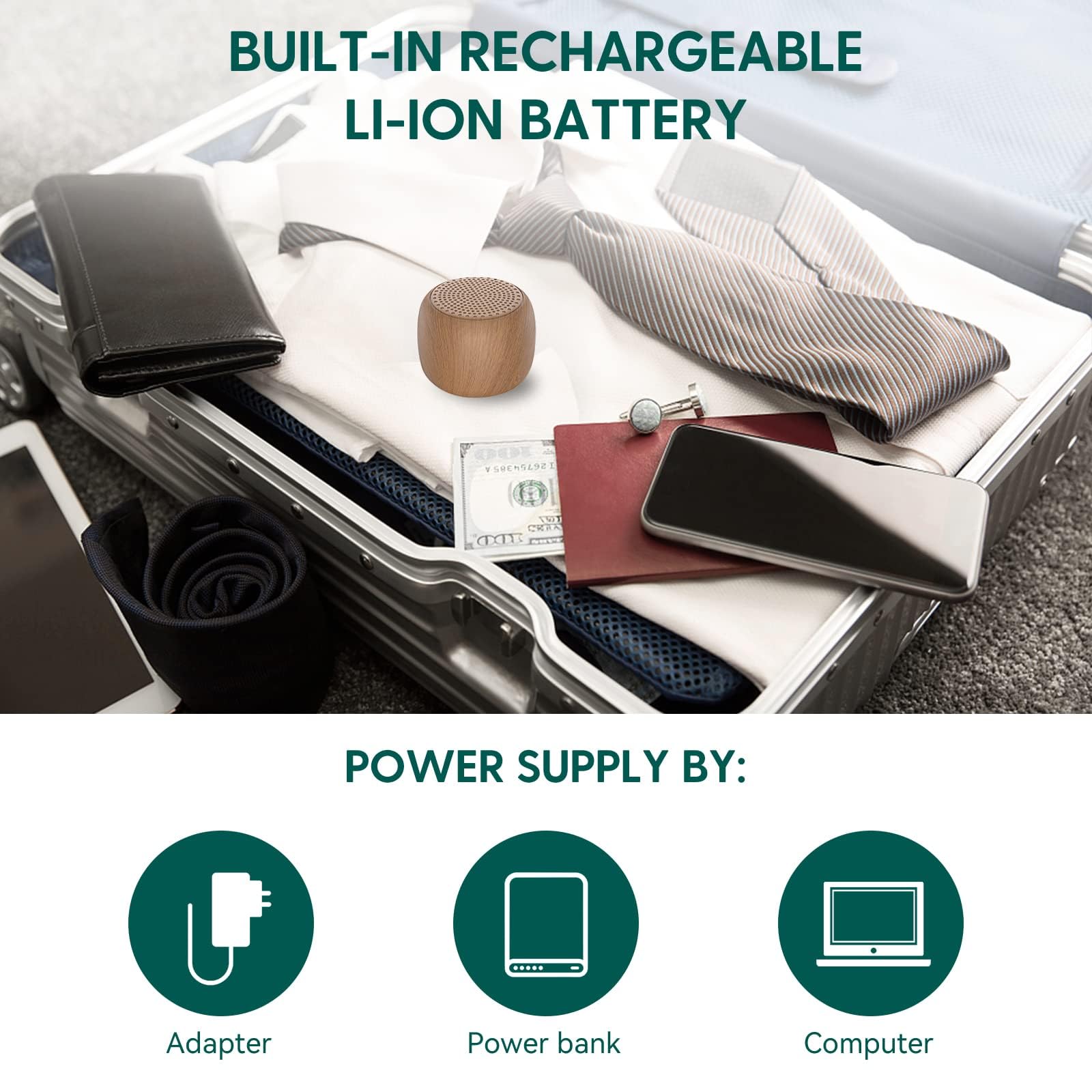 Rechargeable USB-C pratique en déplacement et sans fil
