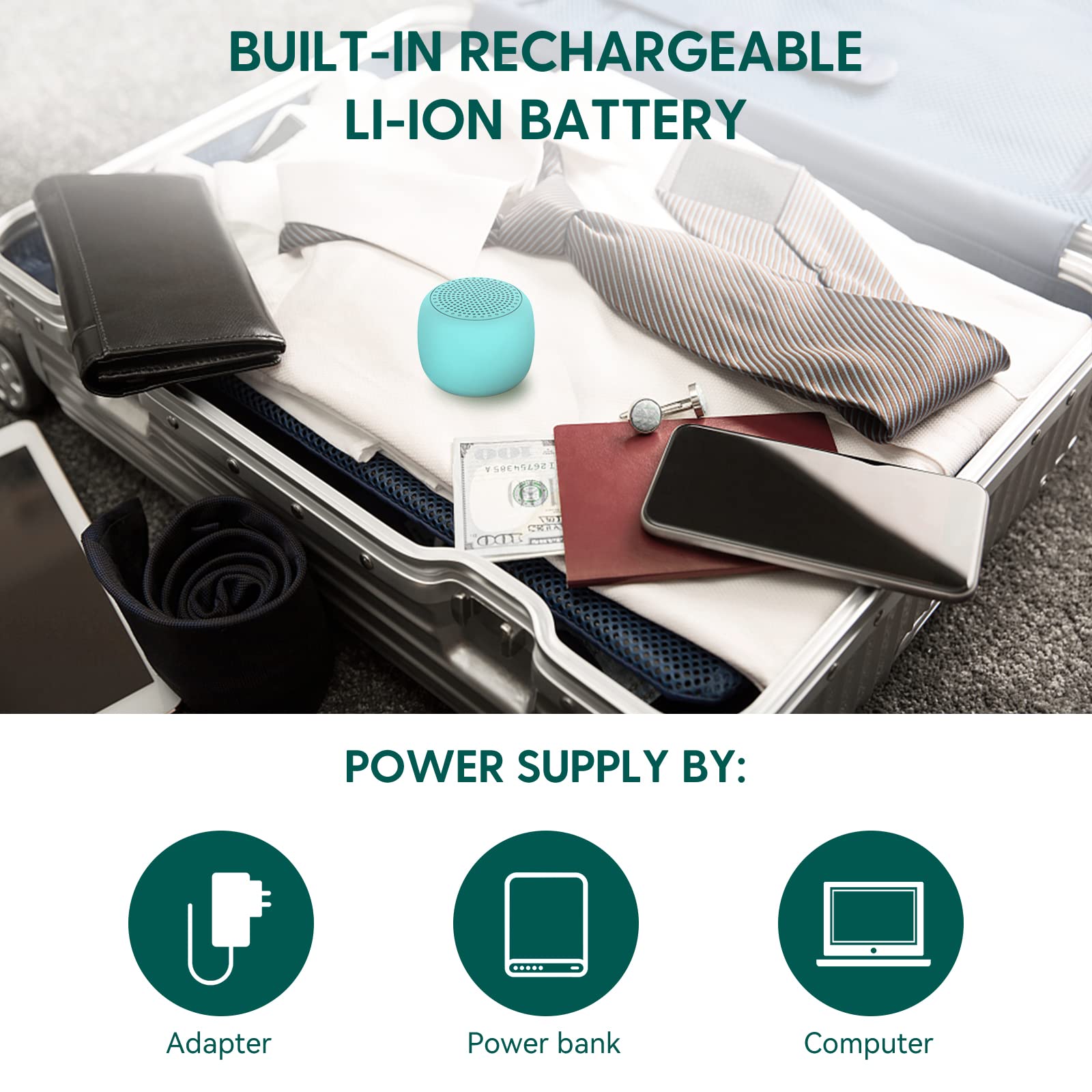 Rechargeable USB-C, prêt pour les voyages et les déplacements.