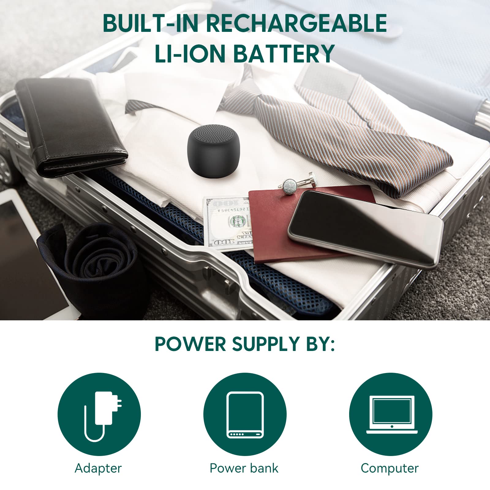Babelio rechargeable Type-C, utilisation nomade et sans fil.