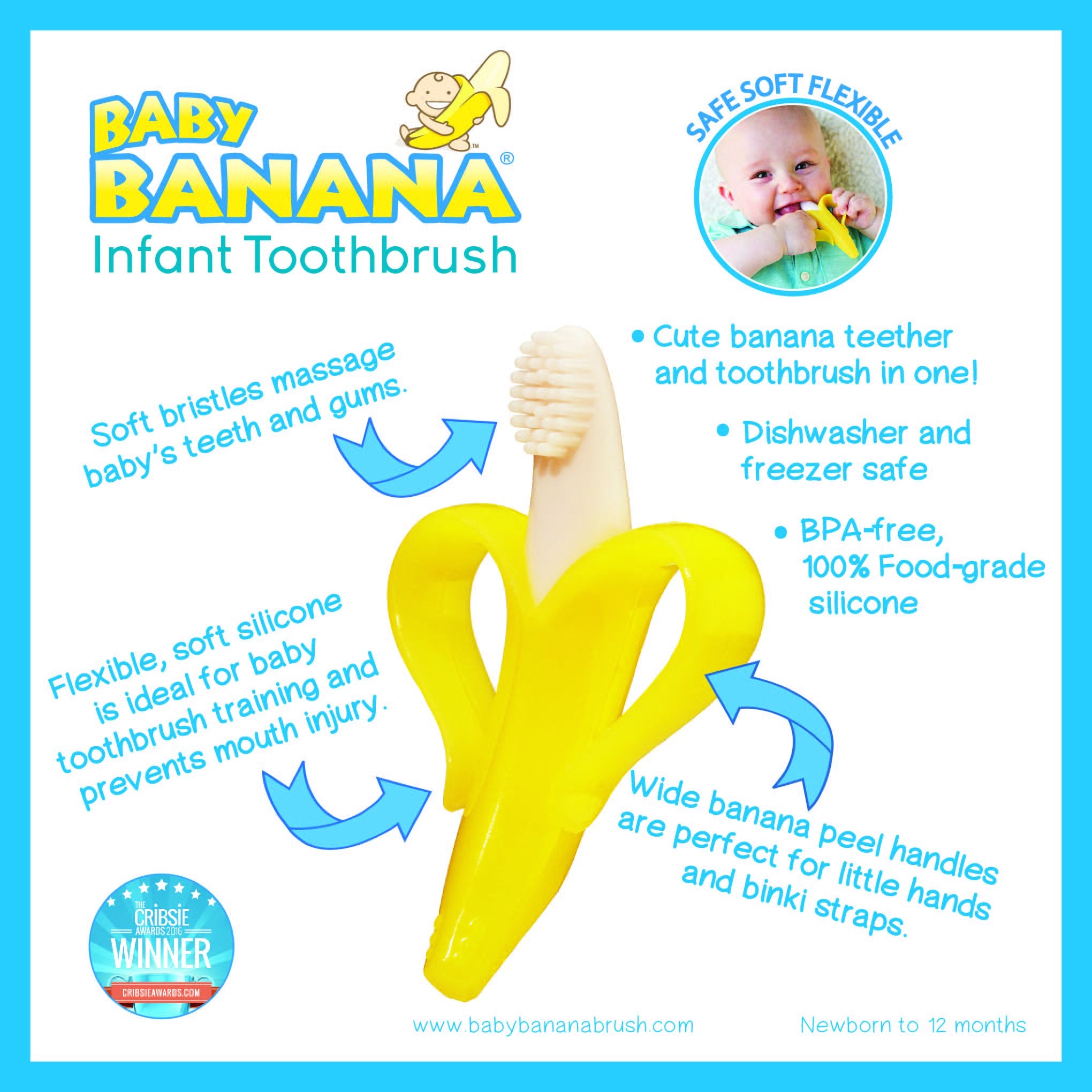Baby Banana brosse banane originale lavage au lave-vaisselle facile
