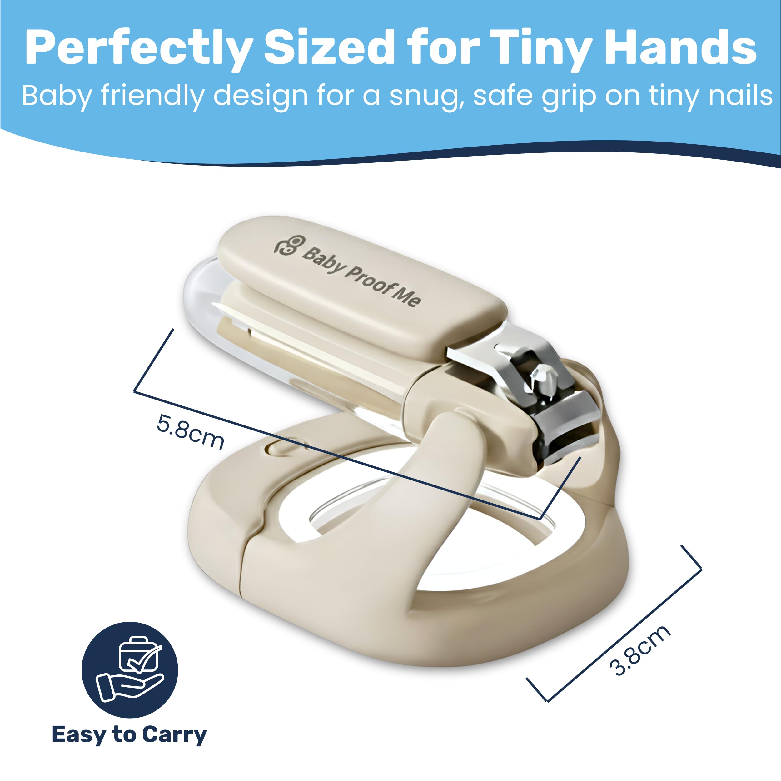 Baby Proof Me étui compact, idéal pour le sac à langer.