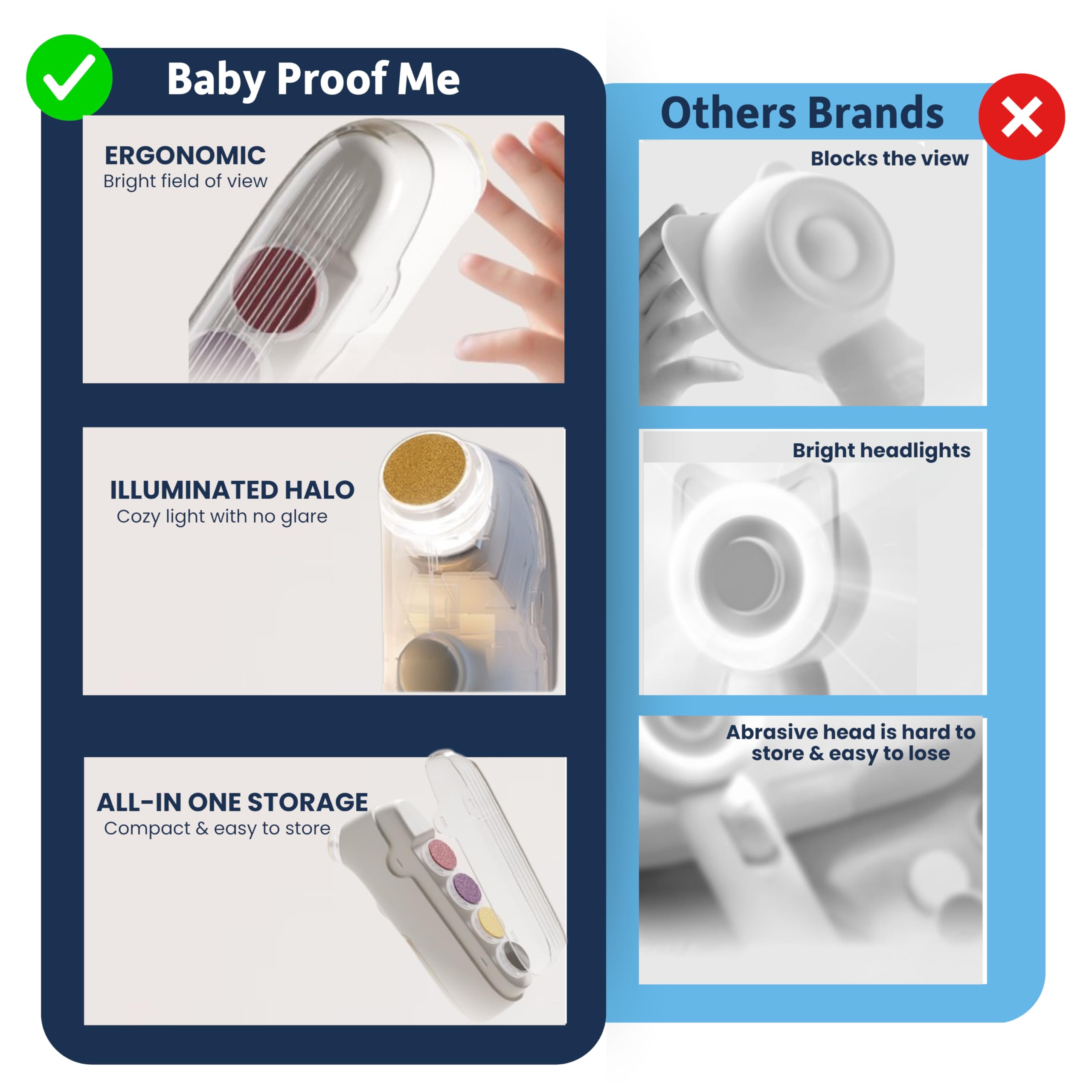 Baby Proof Me utilisation à domicile pour soins d ongles.