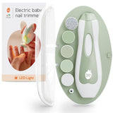 Baby Uma limatrice-ongles-led pour bebe en action etendue, ongles nets.