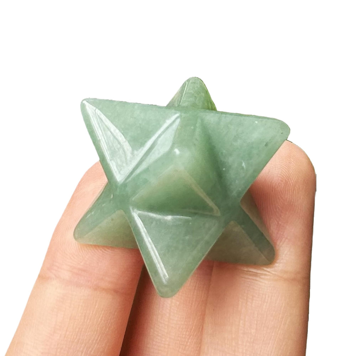 Bacatgem Étoile hexagonale en Aventurine verte, décor élégant et potentiel de focus.